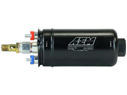 AEM - 400LPH High Pressure Inline Fuel Pump - M18x1.5 Female Inlet to M12x1.5 Male Outlet
