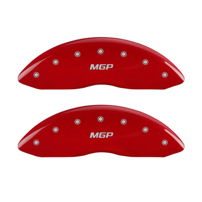 MGP 4 Caliper Covers Engraved Front & Rear MGP Red Finish Silver Characters 2018 Tesla S