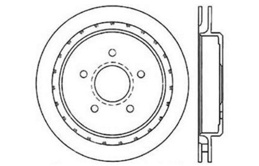 StopTech Power Slot 97-10 Chevrolet Corvette Rear Right Drilled Rotors