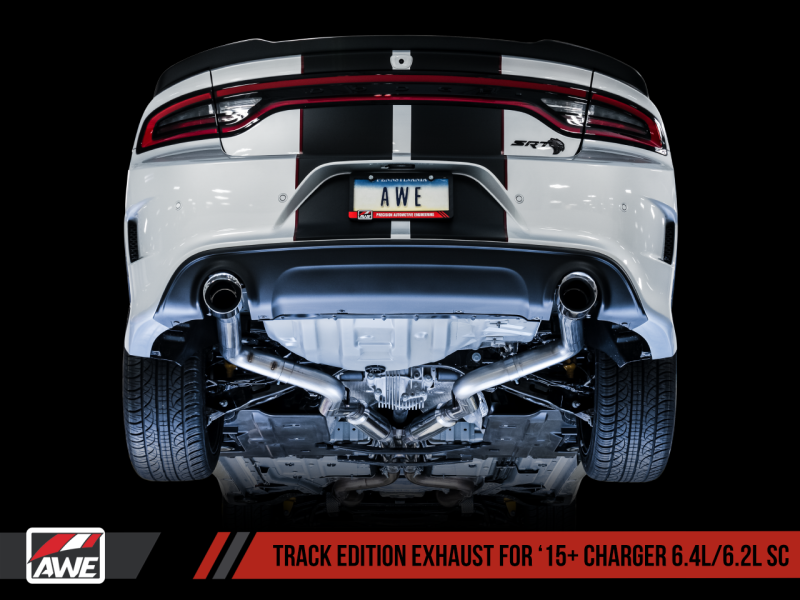 AWE Tuning 2015+ Dodge Charger 6.4L/6.2L Supercharged Track Edition Exhaust - Diamond Black Tips