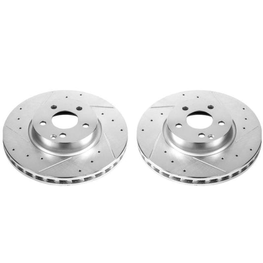 Power Stop 13-14 Mercedes-Benz C300 Front Evolution Drilled & Slotted Rotors - Pair