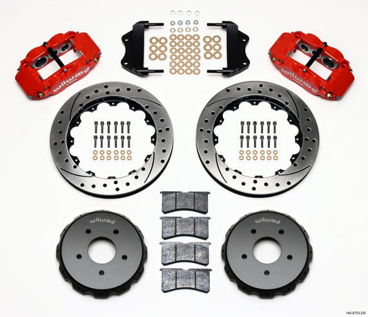 Wilwood Narrow Superlite 6R Front Hat Kit 13.06in Drilled Red 2004-2006 Pontiac GTO