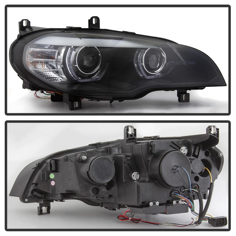 Spyder 07-10 BMW X5 E70 (HID Models Only) Projector Headlights - Black PRO-YD-BMWE7007-AFSHID-BK