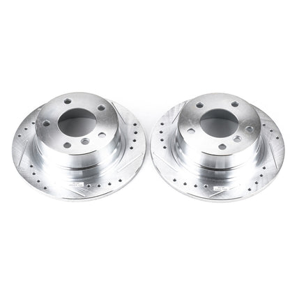 Power Stop 95-99 BMW 318ti Rear Evolution Drilled & Slotted Rotors - Pair