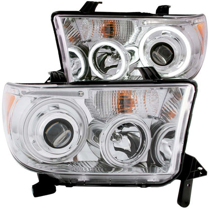 ANZO 2007-2013 Toyota Tundra Projector Headlights w/ Halo Chrome (CCFL)