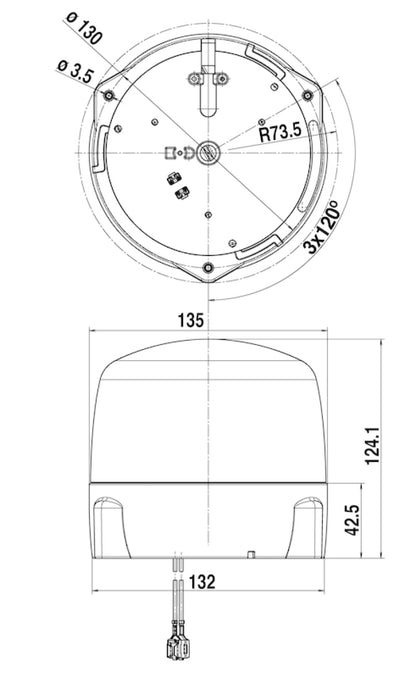 Hella Led Lamp 12/24V Amber Fix Mounting 2Rl