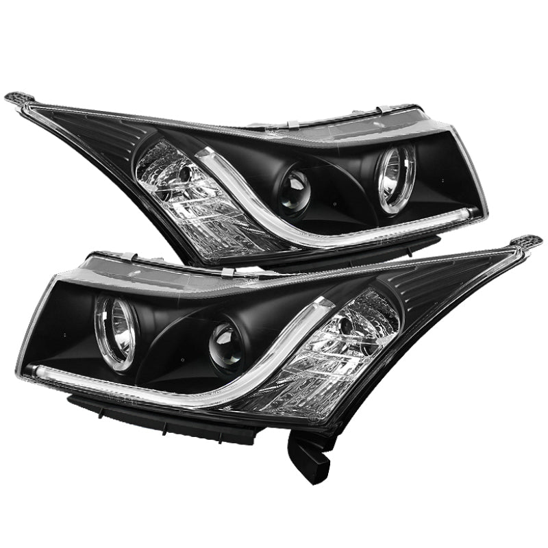 Spyder Chevy Cruze 11-14 Projector Headlights Light Tube DRL Blk PRO-YD-CCRZ11-LTDRL-BK