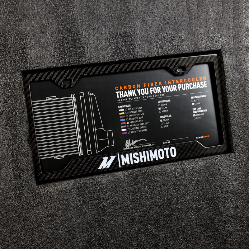 Mishimoto Universal Carbon Fiber Intercooler - Gloss Tanks - 600mm Silver Core - S-Flow - R V-Band