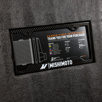 Mishimoto Universal Carbon Fiber Intercooler - Gloss Tanks - 600mm Black Core - C-Flow - DG V-Band