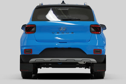 Rally Armor 20-22 Hyundai Venue Black Mud Flap Blue Logo