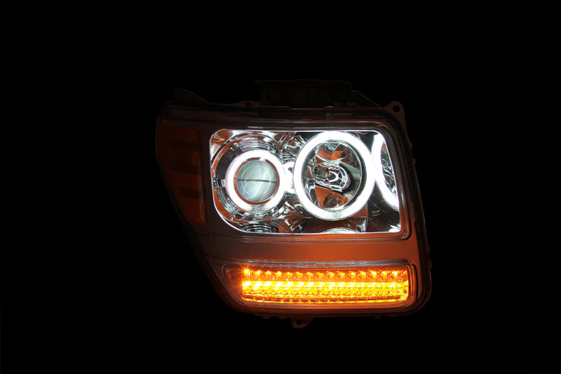 ANZO 2007-2012 Dodge Nitro Projector Headlights w/ Halo Chrome (CCFL) G2