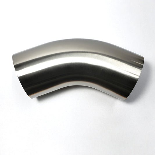 Stainless Bros 3.5in 304 SS 45 Degree Bend Elbow - 1D / 3.5in CLR - 16GA /.065in Wall - Leg