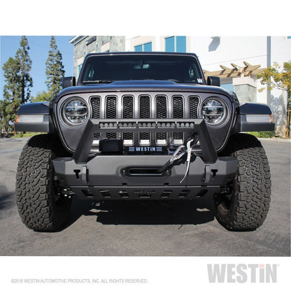 Westin 18-19 Jeep Wrangler JL Stubby Front Bumper - Textured Black