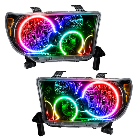 Oracle 07-11 Toyota Tundra Pre-Assembled Headlights- Black Housing - ColorSHIFT w/ Simple Controller