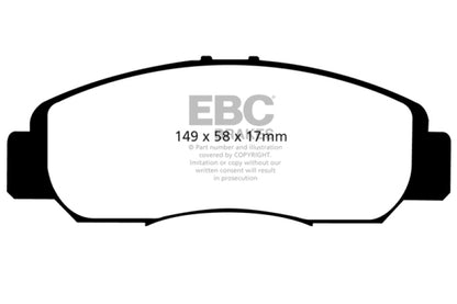 EBC 06-11 Acura CSX (Canada) 2.0 Yellowstuff Front Brake Pads