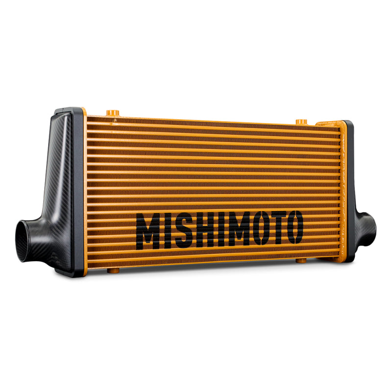 Mishimoto Universal Carbon Fiber Intercooler - Matte Tanks - 600mm Gold Core - C-Flow - GR V-Band