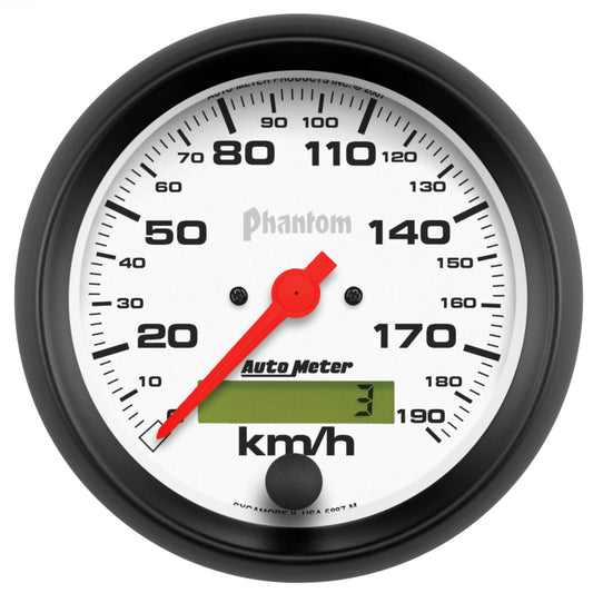 Autometer Phantom 3-3/8in 190 KM/H Speedometer Electric Program w/ LCD Odometer