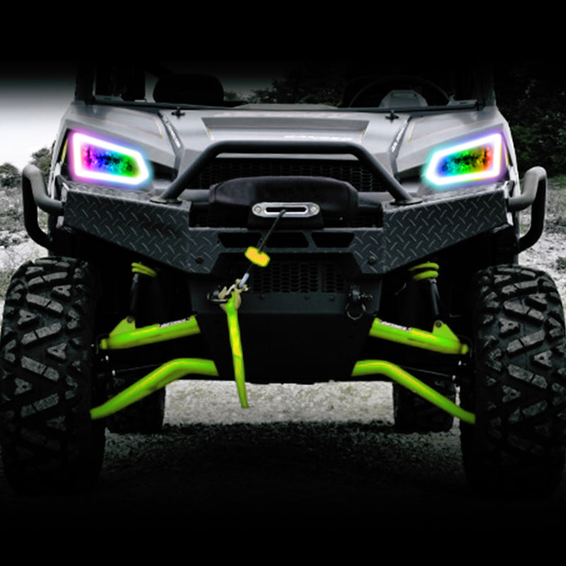 Oracle 14-19 Polaris Ranger 570/900/1000 Dynamic RGB+W Headlight Halo Kit - - Dynamic