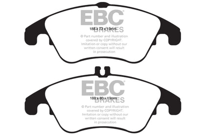 EBC 12+ Mercedes-Benz C250 Coupe 1.8 Turbo Sport Edition Greenstuff Front Brake Pads