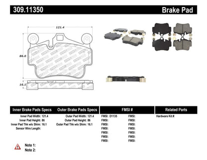 StopTech Performance 09-10 Porsche Boxster / 08-10 Boxster S/Cayman / 05-08 911 Front Brake Pads