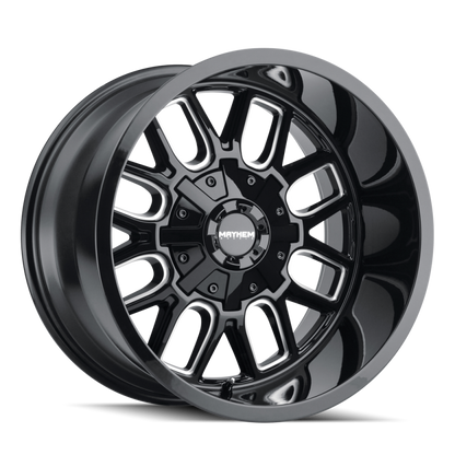 Mayhem 8107 Cogent 20x9 / 5x127 BP / 0mm Offset / 87.1mm Hub Black w/ Milled Spokes Wheel