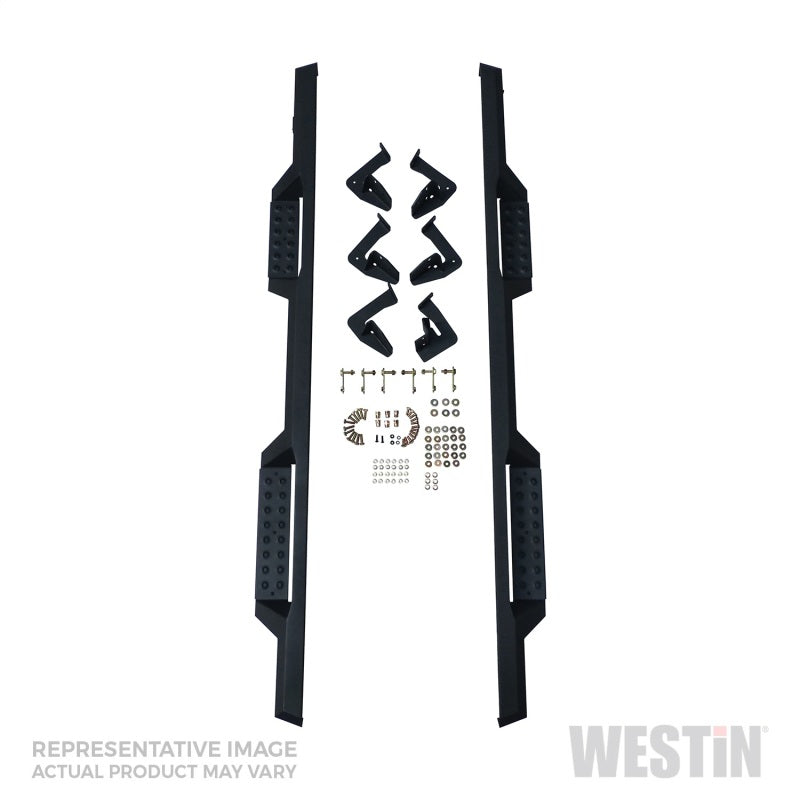 Westin/HDX 16-18 Nissan Titan XD Crew / 17-18 Titan Crew Cab Drop Nerf Step Bars - Textured Black