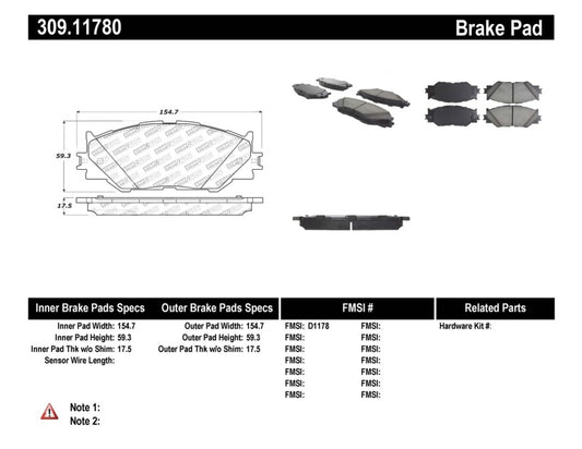 StopTech Performance 06-10 Lexus IS250 Front Brake Pads