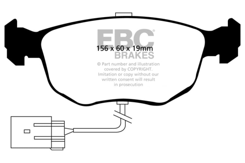 EBC 98-99 Ford Contour 2.5 SVT Greenstuff Front Brake Pads