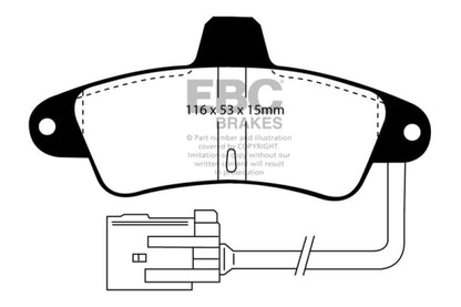 EBC 95-00 Ford Contour 2.0 Yellowstuff Rear Brake Pads