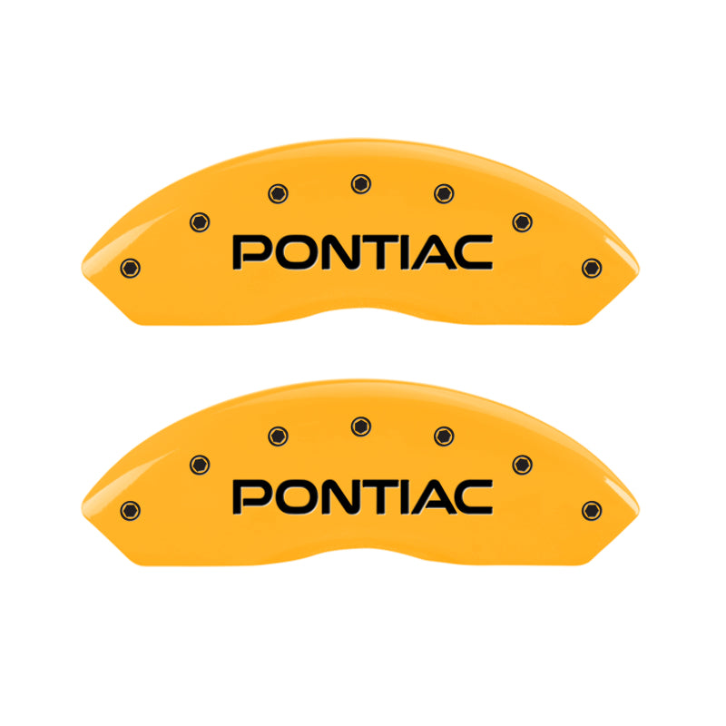 MGP 4 Caliper Covers Engraved Front & Rear Pontiac Yellow Finish Black Char 2007 Pontiac Solstice