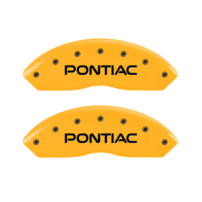 MGP 4 Caliper Covers Engraved Front & Rear Pontiac Yellow Finish Black Char 2007 Pontiac Solstice