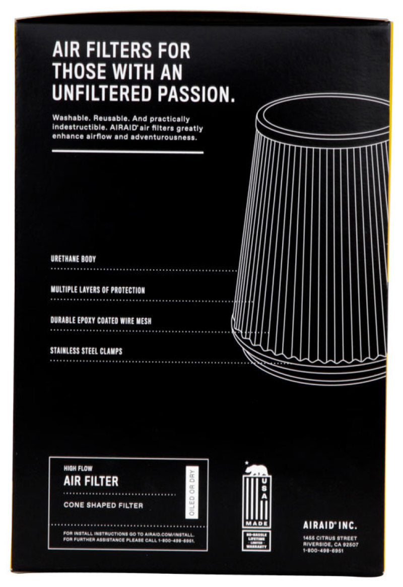 Airaid Universal Air Filter - Cone 3 1/2 x 6 x 4 5/8 x 6 w/ Short Flange