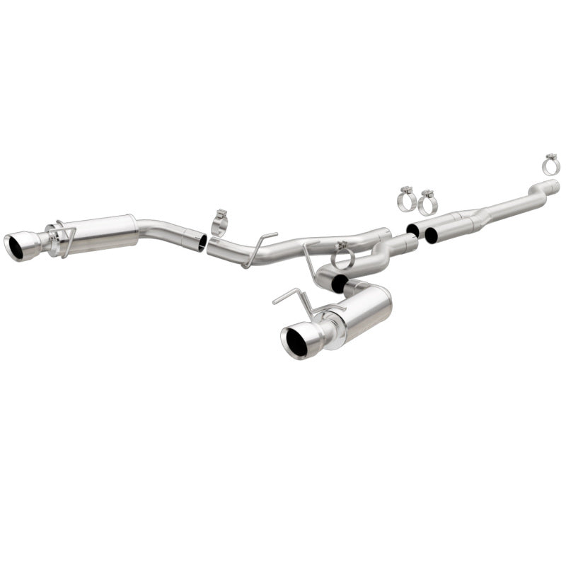 MagnaFlow Cat Back, SS, 2.5in, Competition, Dual Split Polish 4.5in Tips 2015 Ford Mustang Ecoboost