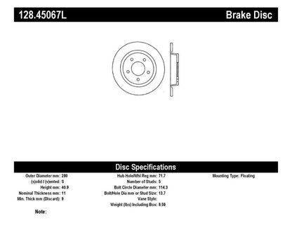 StopTech 04-10 Mazda3 Drilled Left Rear Rotor