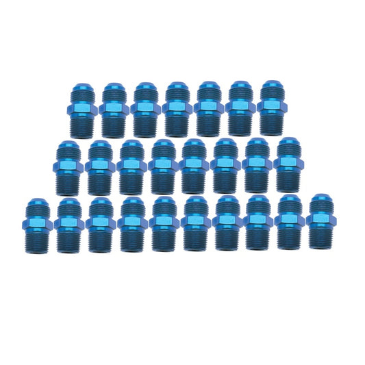 Russell Performance -10 AN to 3/8in NPT Straight Flare to Pipe (Blue) (25 pcs.)
