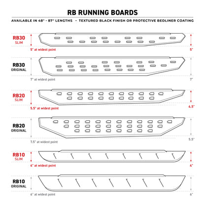 Go Rhino RB20 Running Boards - Tex Black - 87in