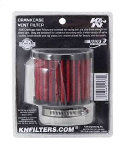 K&N 1.75 inch Vent 3 inch D 2.5 inch H Air Filter - Rubber Top