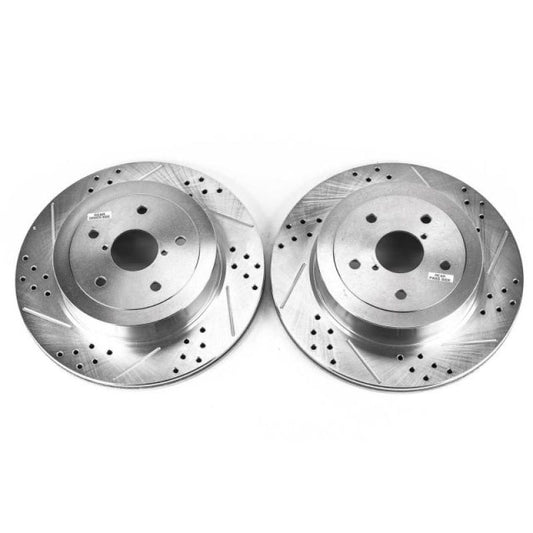 Power Stop 05-07 Subaru Impreza Rear Evolution Drilled & Slotted Rotors - Pair