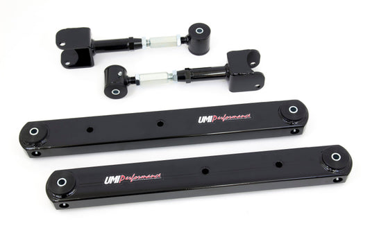 UMI Performance 64-67 GM A-Body Rear Control Arm Kit Fully Boxed Lowers Adjustable Uppers
