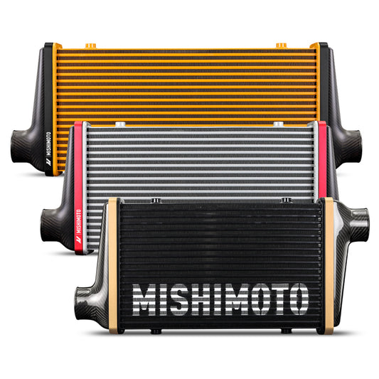 Mishimoto Universal Carbon Fiber Intercooler - Gloss Tanks - 525mm Silver Core - S-Flow - DG V-Band