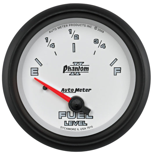 AutoMeter Gauge Fuel Level 2-5/8in. 240 Ohm(e) to 33 Ohm(f) Elec Phantom II