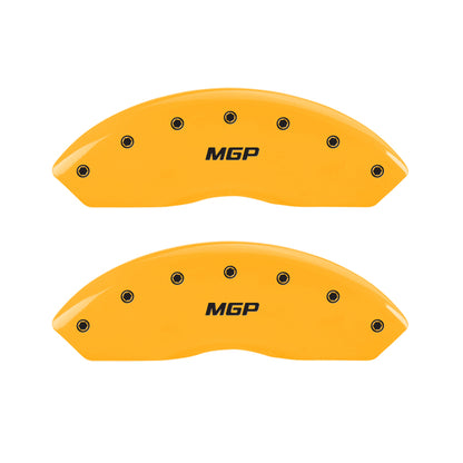 MGP 4 Caliper Covers Engraved Front & Rear Bowtie Black finish silver ch