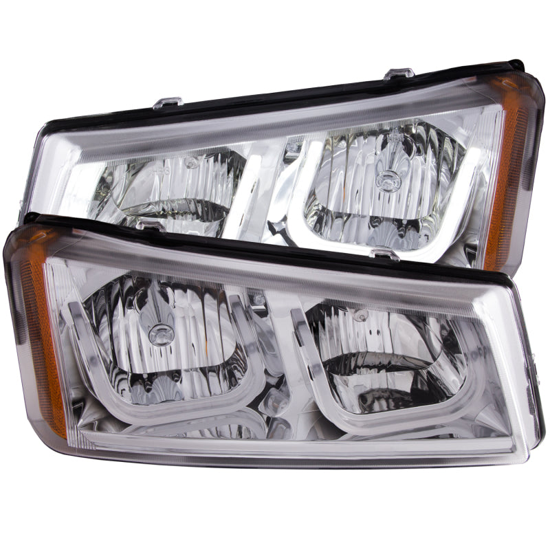 ANZO 2003-2006 Chevrolet Silverado 1500 Projector Headlights w/ U-Bar Chrome