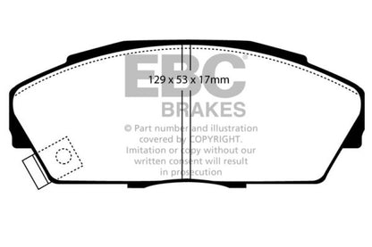 EBC 92-94 Acura Integra 1.7 Vtec Ultimax2 Front Brake Pads