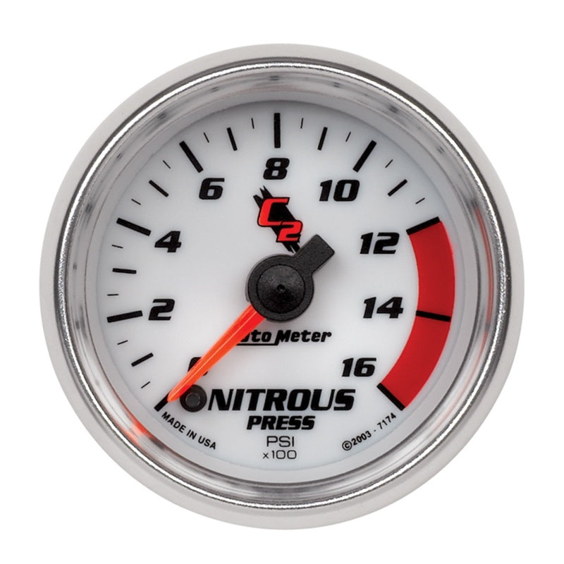 Autometer C2 2in 0-1600 PSI Full Sweep Electronic Nitrous Gauge