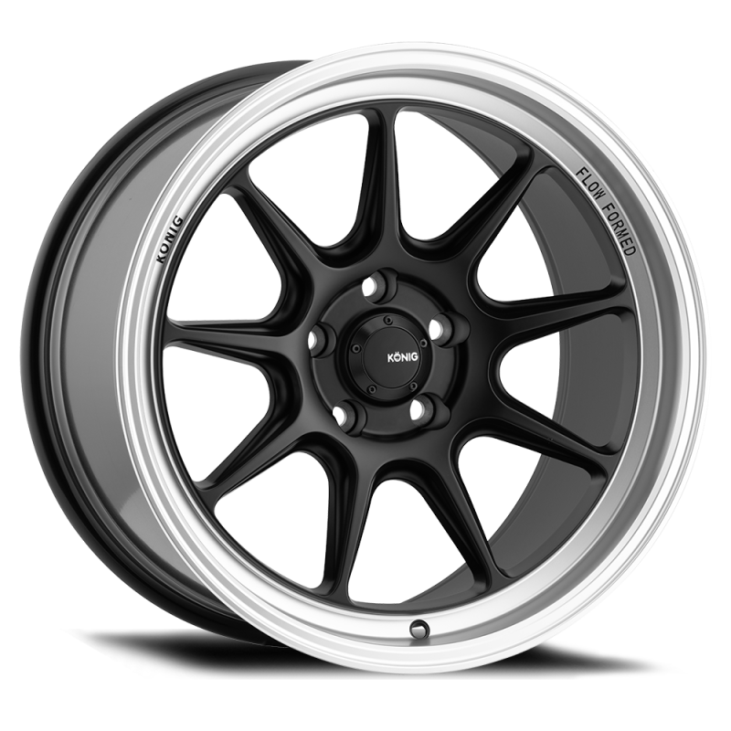 Konig Countergram 19x9.5A 5x114.3 ET25 Matte Black / Matte Machined Lip