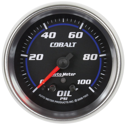 Autometer Cobalt Oil Pressure Gauge 2 5/8in 100PSI Stepper Motor w/ Peak and Warn