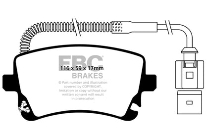 EBC 09-11 Audi A6 Quattro 3.0 Supercharged Yellowstuff Rear Brake Pads