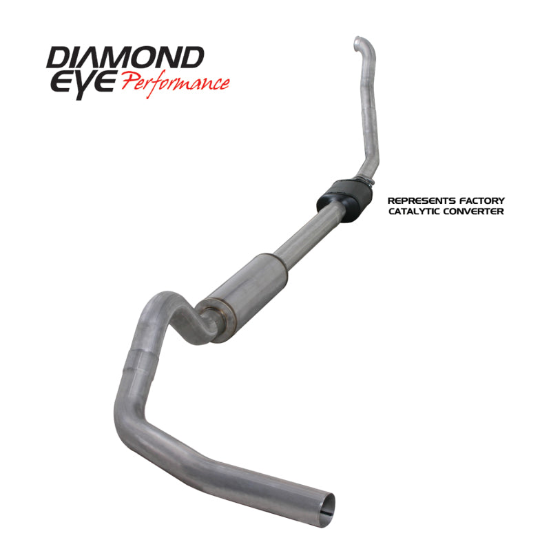 Diamond Eye KIT 4in Turbo Back Single AL: 94-97 FORD 7.3L F250/F350 PWRSTROKE NFS W/ CARB EQUIV STDS