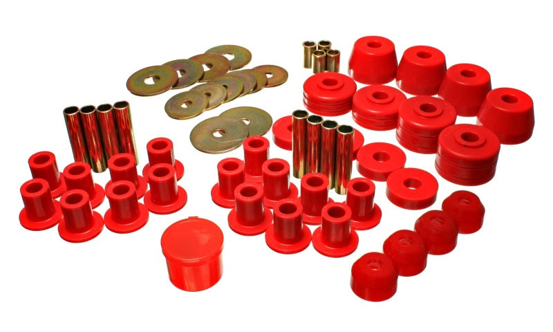 Energy Suspension 72-85 Dodge/Plymouth 1/2 & 3/4 Ton S/C Pickup Red Hyper-Flex Master Bushing Set